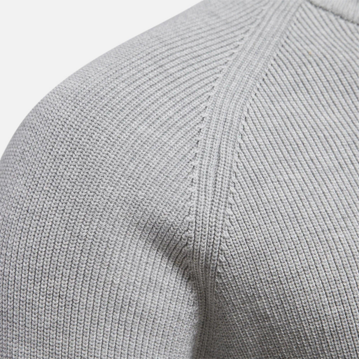 Herren Pullover mit Zipper-Kragen, Rippmuster und modernem Schnitt-Women Sweaters-Alpenkind