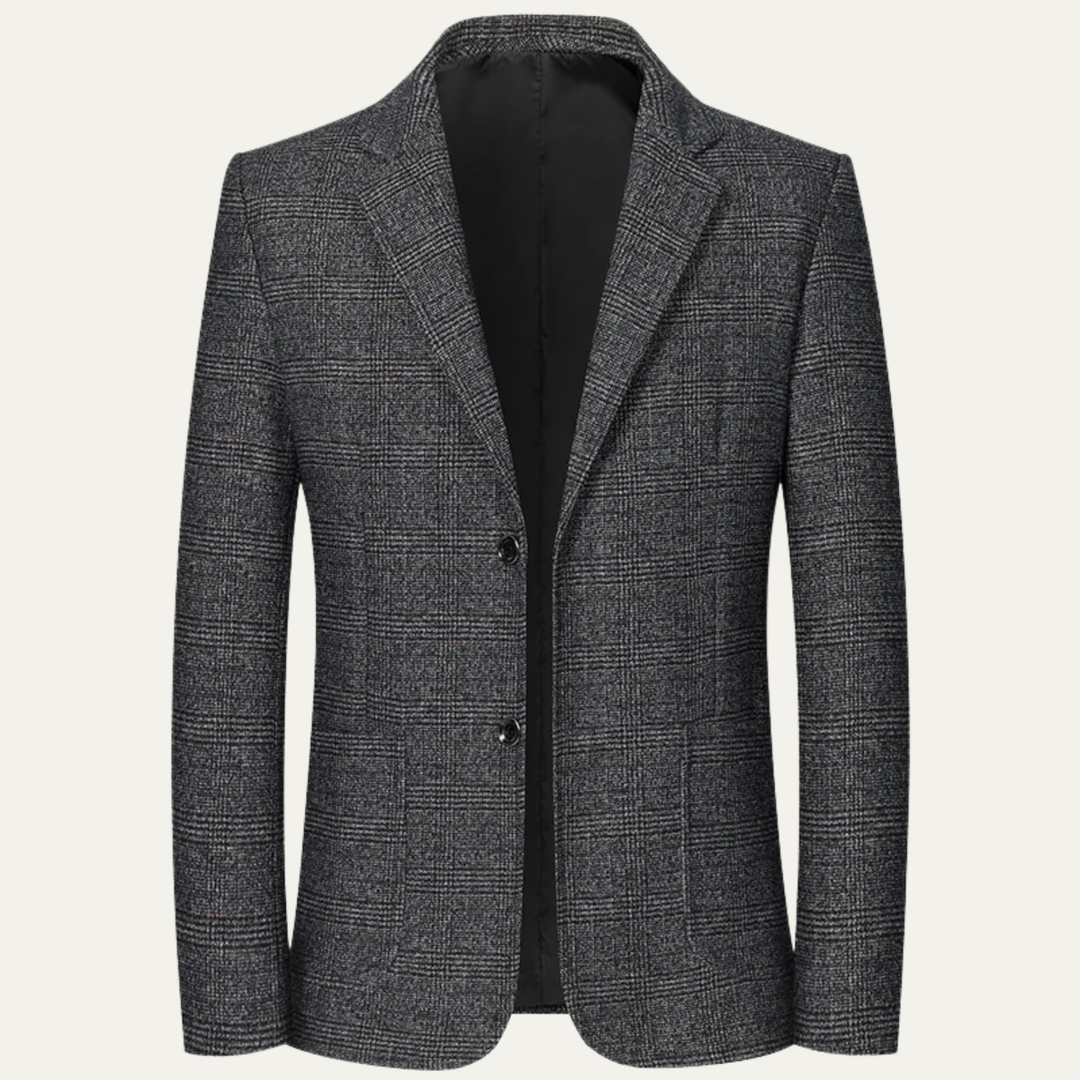 Herren Sakko mit Einreihiger Knopfleiste, Reverskragen und Aufgesetzten Taschen-Men Jackets-Alpenkind
