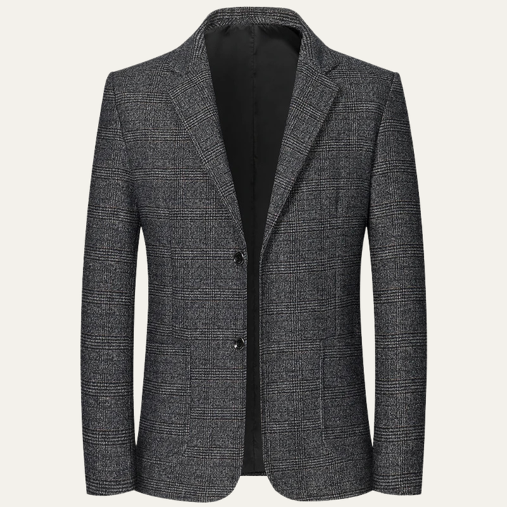 Herren Sakko mit Einreihiger Knopfleiste, Reverskragen und Aufgesetzten Taschen-Men Jackets-Alpenkind