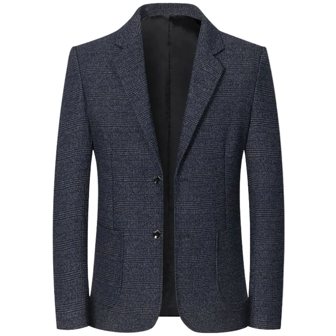 Herren Sakko mit Einreihiger Knopfleiste, Reverskragen und Aufgesetzten Taschen-Men Jackets-Alpenkind