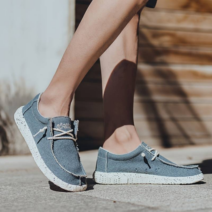 Herren Schnürschuhe mit strukturierter Oberfläche und kontrastierender Sohle-Men Footwear-Alpenkind
