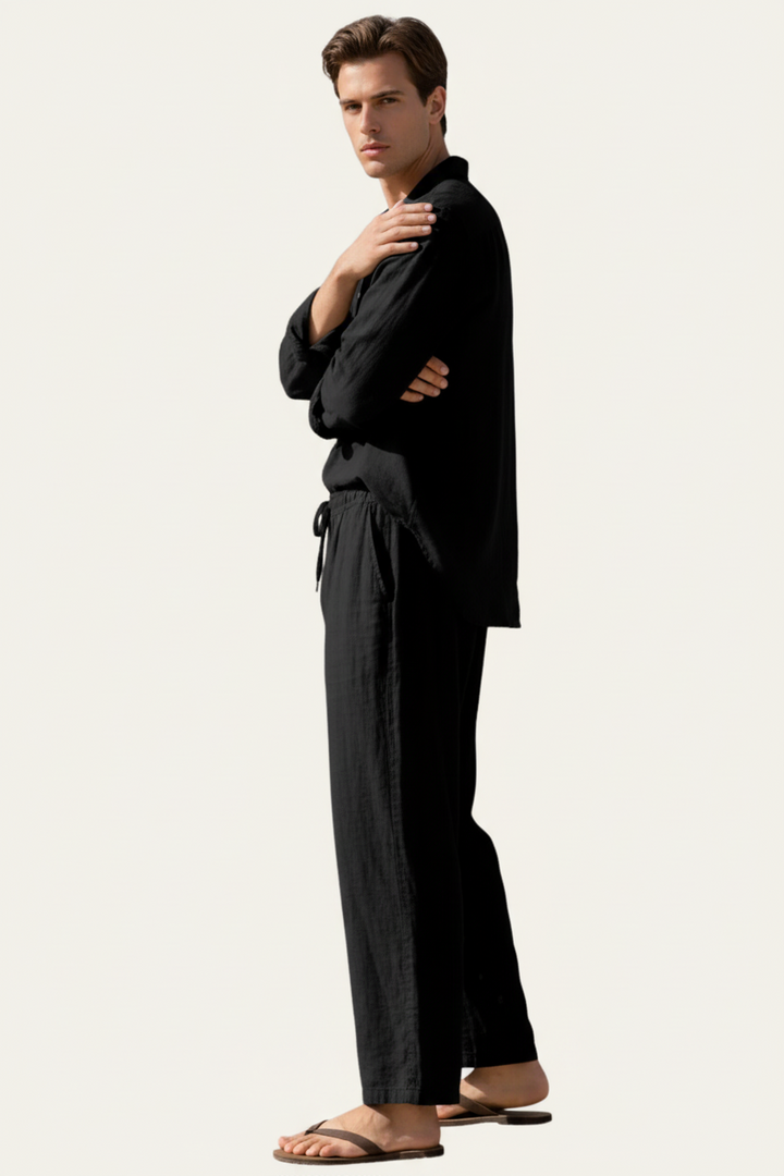 Herren Set mit Langarmhemd und Hose mit Kordelzug-Men Sets-Alpenkind