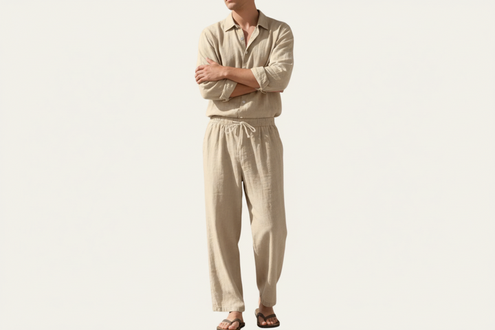 Herren Set mit Langarmhemd und Hose mit Kordelzug-Men Sets-Alpenkind