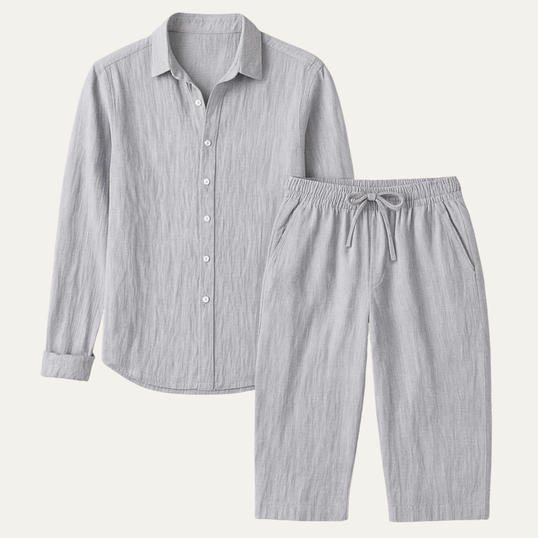 Herren Set mit Langarmhemd und Hose mit Kordelzug-Men Sets-Alpenkind