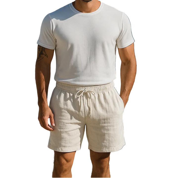 Herren Shorts mit elastischem Bund und Kordelzug-Men shorts-Alpenkind