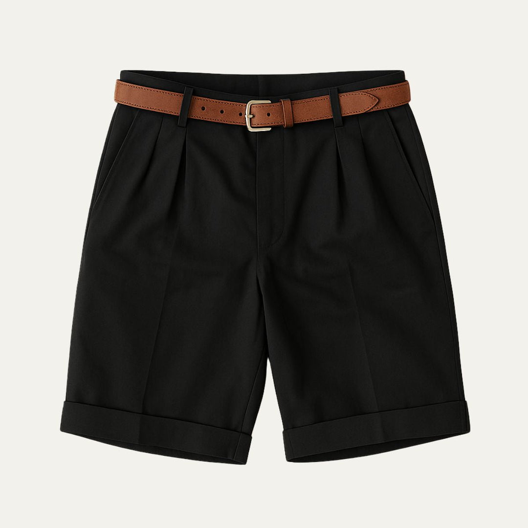 Herren Shorts mit Falten und Gürtel-Men shorts-Alpenkind