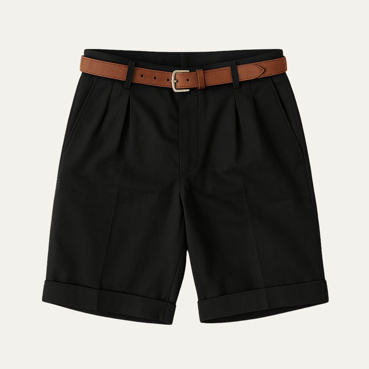 Herren Shorts mit Falten und Gürtel-Men shorts-Alpenkind