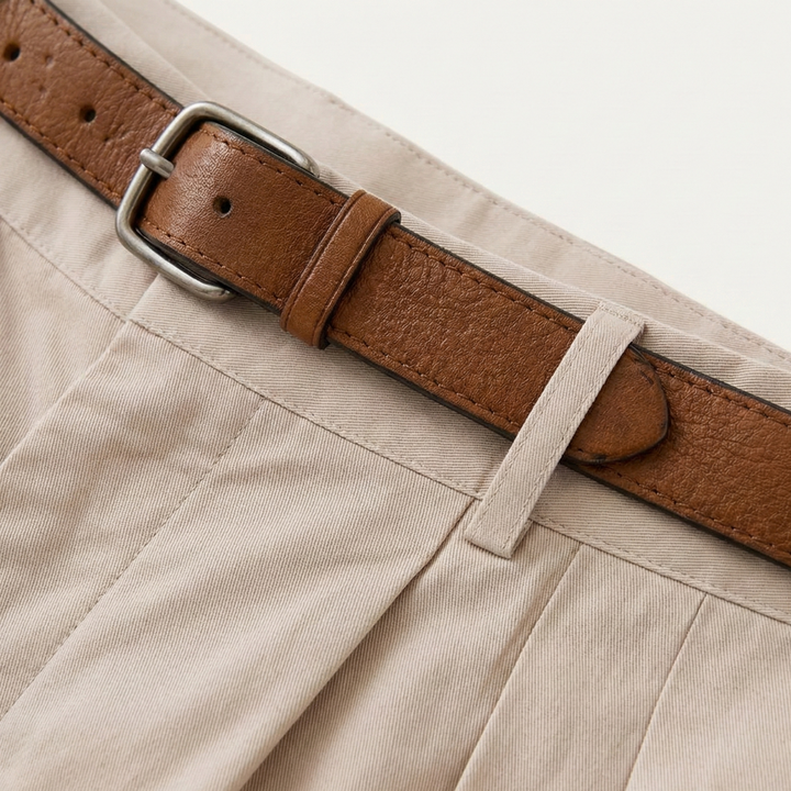 Herren Shorts mit Falten und Gürtel-Men shorts-Alpenkind