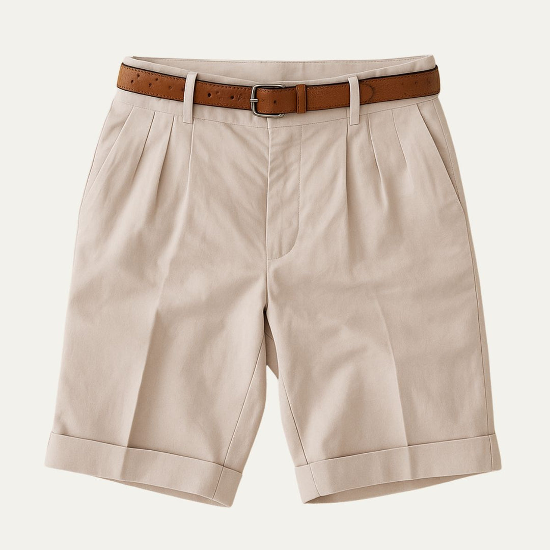 Herren Shorts mit Falten und Gürtel-Men shorts-Alpenkind