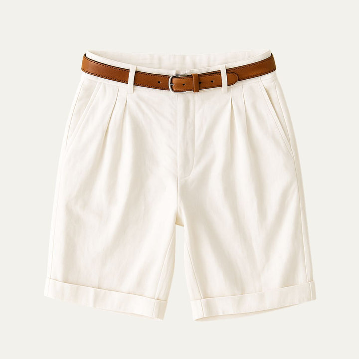 Herren Shorts mit Falten und Gürtel-Men shorts-Alpenkind