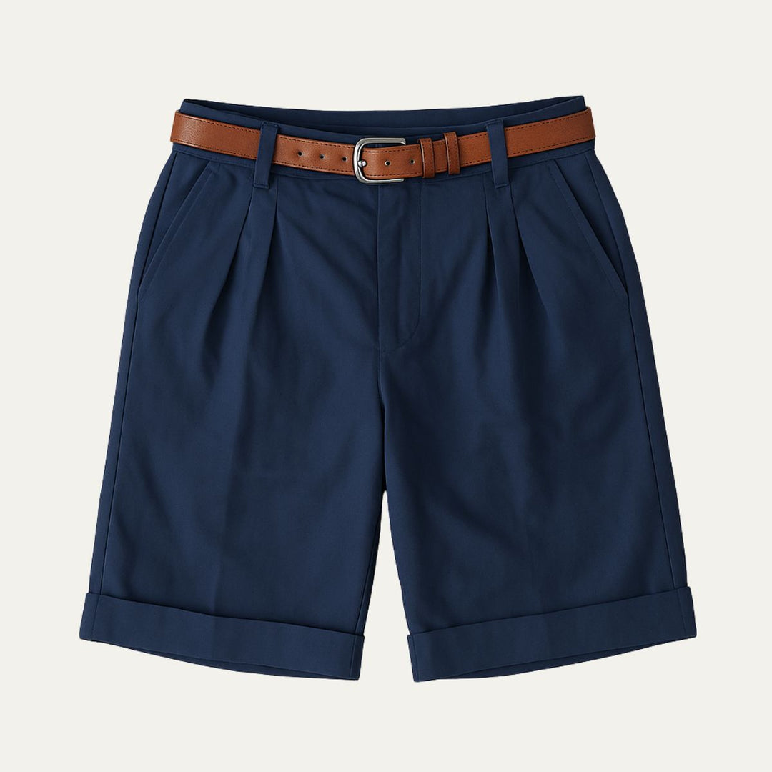 Herren Shorts mit Falten und Gürtel-Men shorts-Alpenkind
