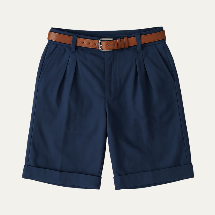 Herren Shorts mit Falten und Gürtel-Men shorts-Alpenkind