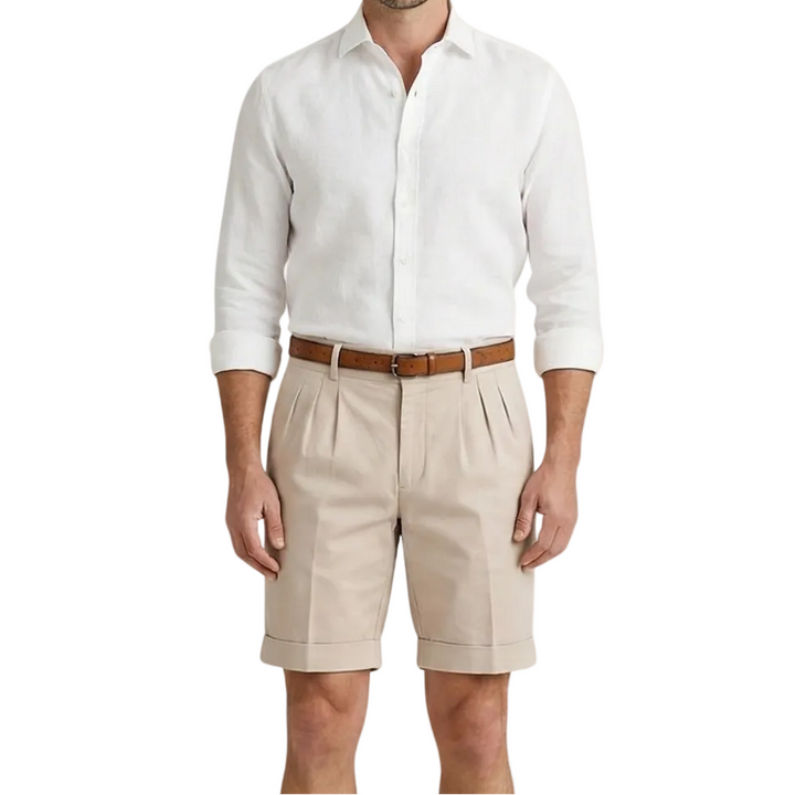 Herren Shorts mit Falten und Gürtel-Men shorts-Alpenkind