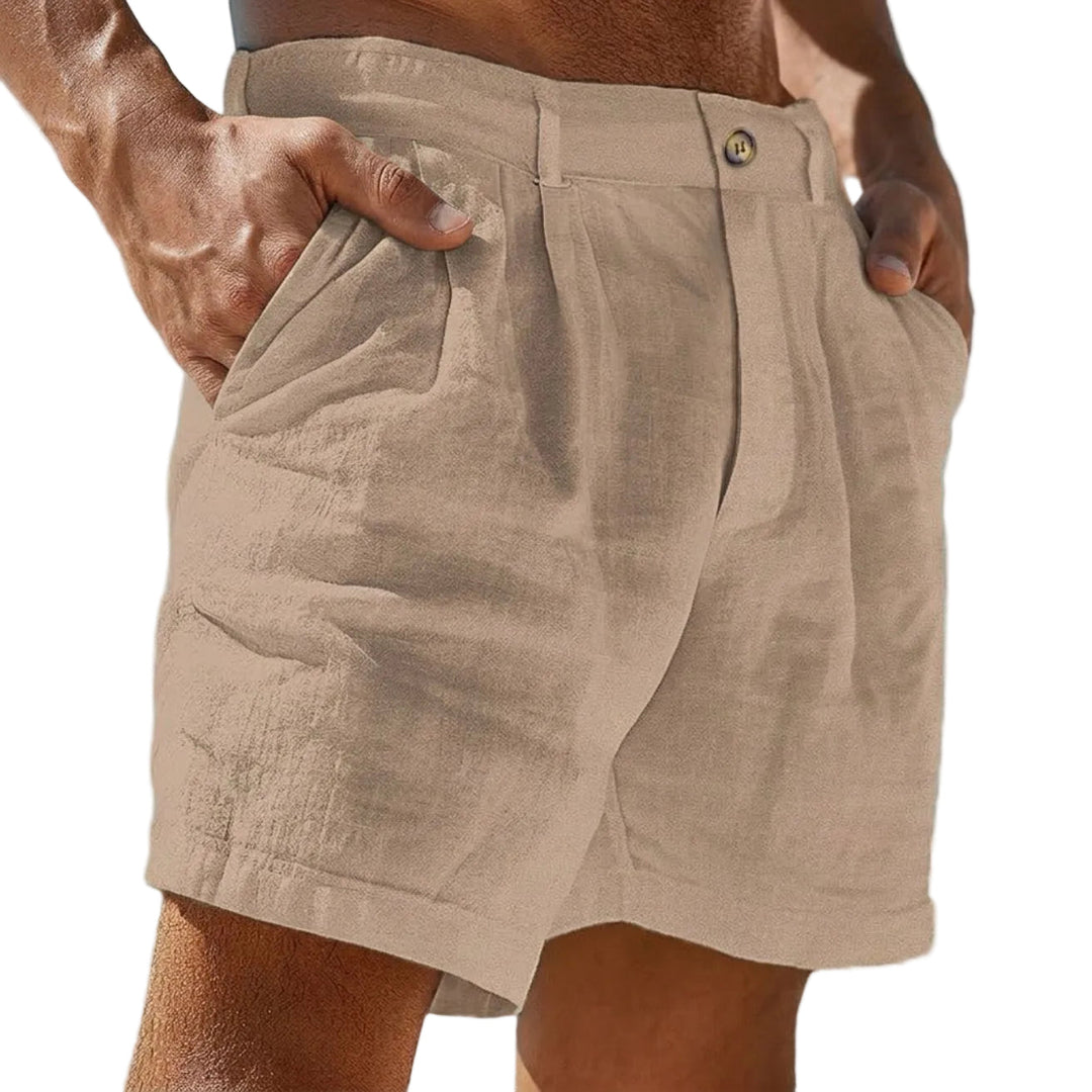 Herren Shorts mit Faltenbund und Knopfverschluss-Men shorts-Alpenkind