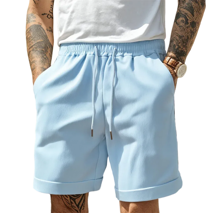 Herren Shorts mit Kordelzug und Umschlagsaum-Men shorts-Alpenkind
