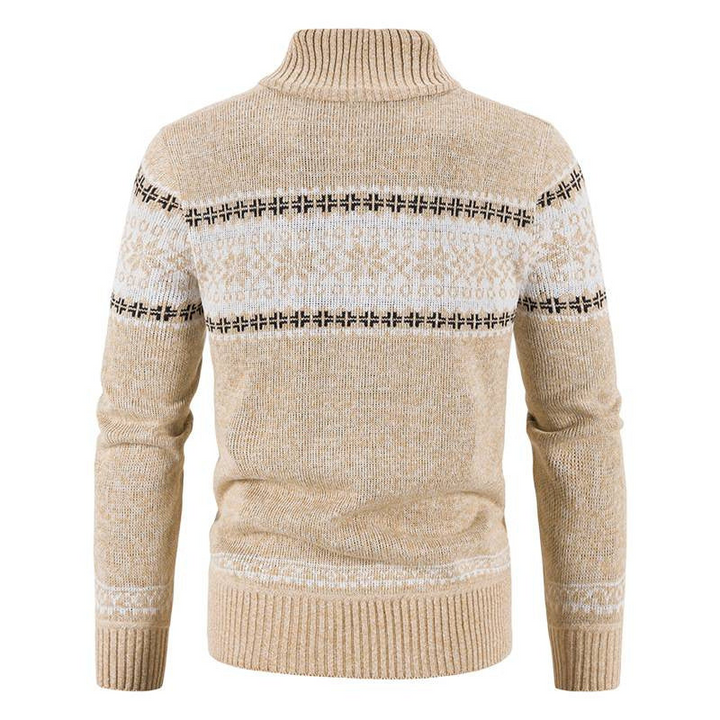 Herren Strickjacke mit Reißverschluss und Stehkragen-Men Cardigans-Alpenkind