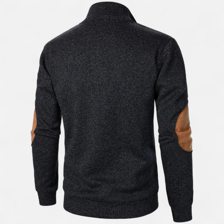 Herren Strukturierter Pullover mit Stehkragen-Men Sweaters-Alpenkind