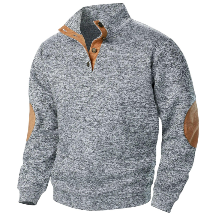 Herren Strukturierter Pullover mit Stehkragen-Men Sweaters-Alpenkind