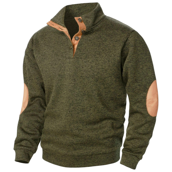 Herren Strukturierter Pullover mit Stehkragen-Men Sweaters-Alpenkind