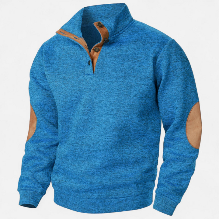 Herren Strukturierter Pullover mit Stehkragen-Men Sweaters-Alpenkind