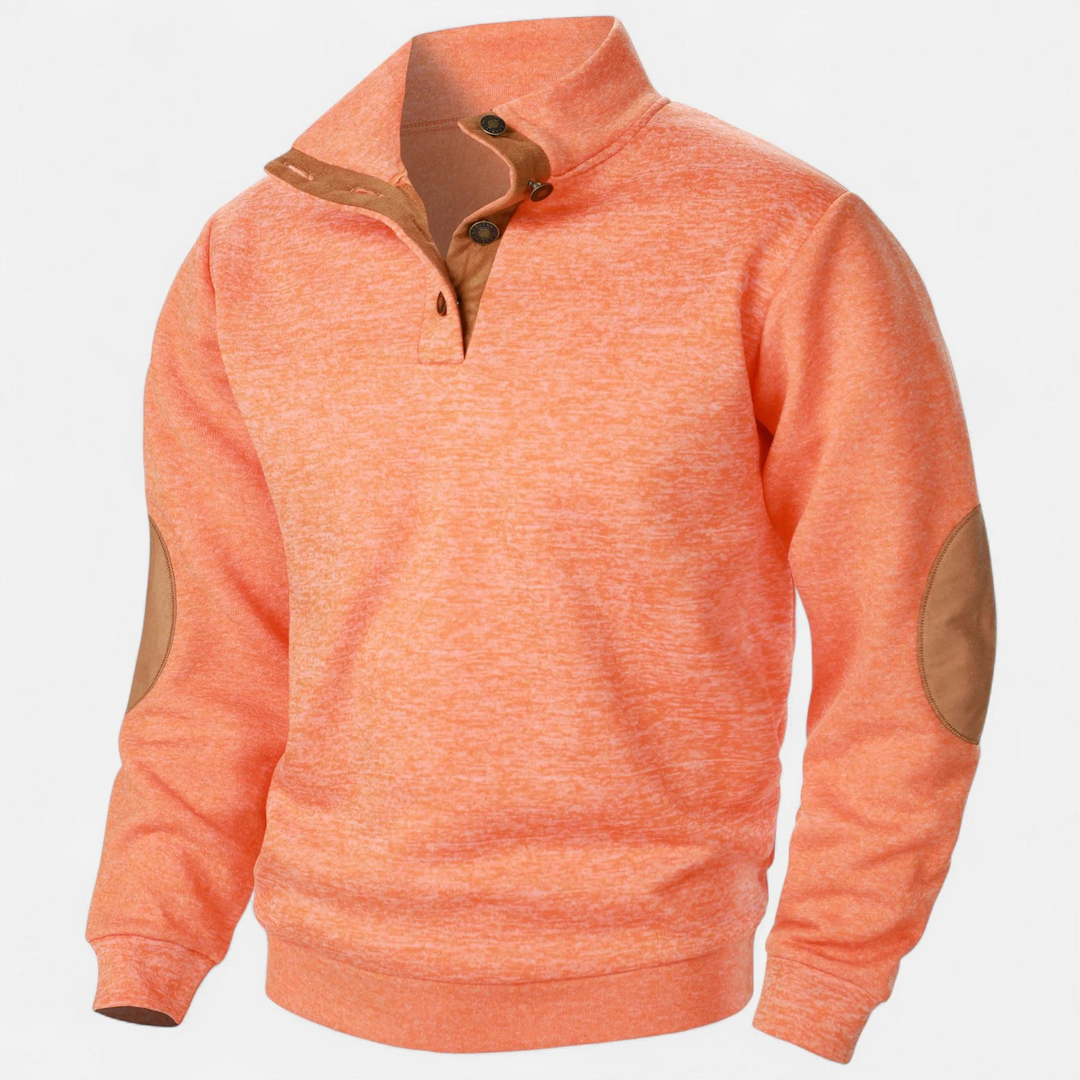 Herren Strukturierter Pullover mit Stehkragen-Men Sweaters-Alpenkind