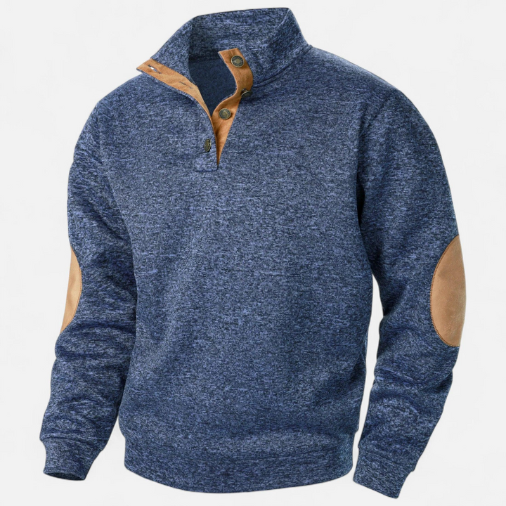 Herren Strukturierter Pullover mit Stehkragen-Men Sweaters-Alpenkind