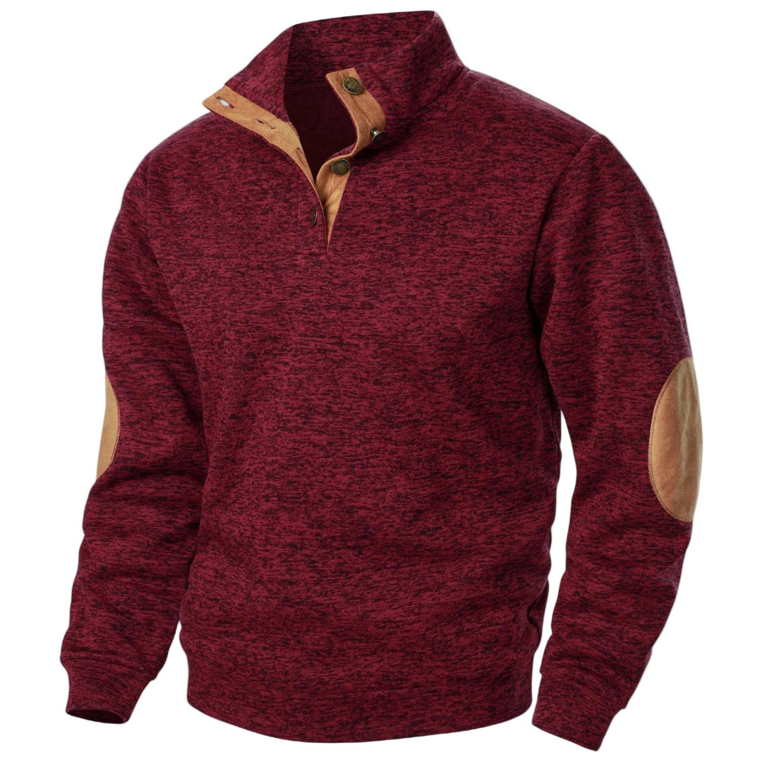 Herren Strukturierter Pullover mit Stehkragen-Men Sweaters-Alpenkind