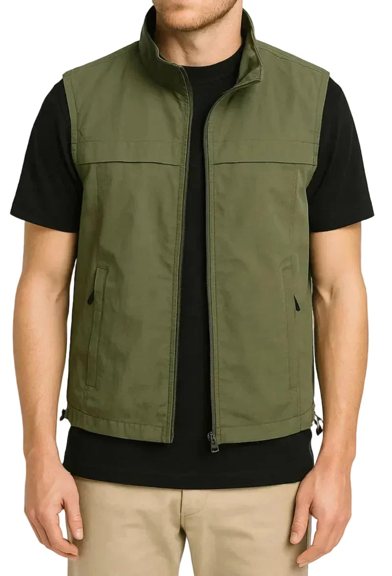 Herren Weste mit Reißverschluss und Stehkragen-Men vest-Alpenkind
