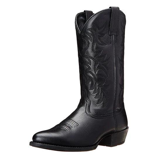 Herren Westernstiefel mit geprägtem Schaft und Zuglaschen-Men Footwear-Alpenkind