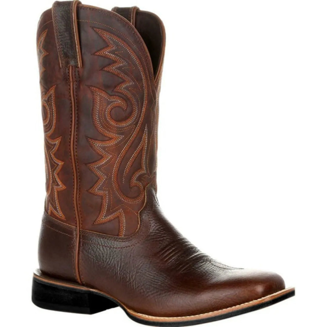 Herren Westernstiefel mit geprägtem Schaft und Zuglaschen-Men Footwear-Alpenkind