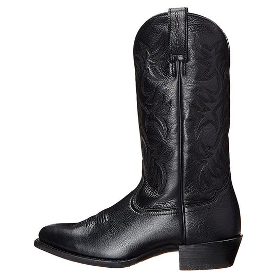 Herren Westernstiefel mit geprägtem Schaft und Zuglaschen-Men Footwear-Alpenkind