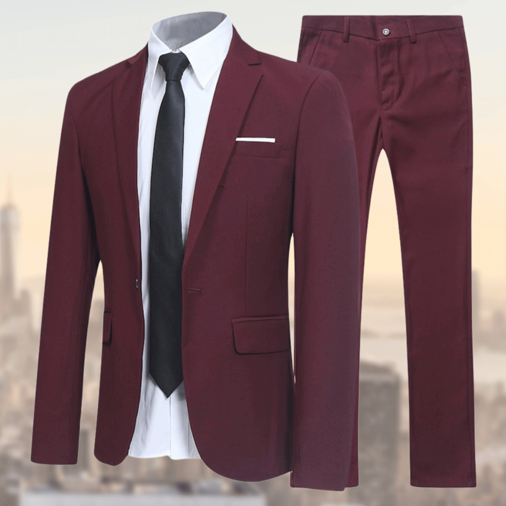 Herren Zweiteiliger Anzug mit Einreihigem Sakko und Geradem Hosenbein-Men Sets-Alpenkind