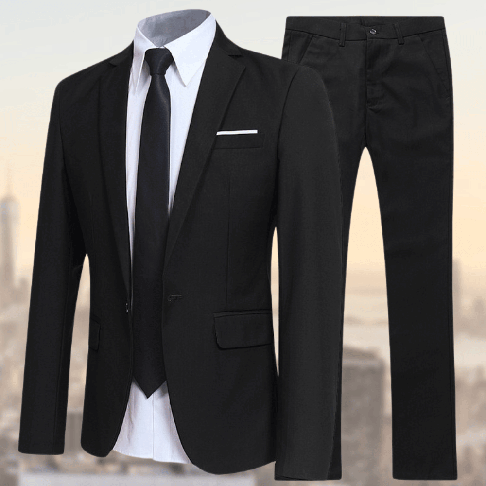 Herren Zweiteiliger Anzug mit Einreihigem Sakko und Geradem Hosenbein-Men Sets-Alpenkind
