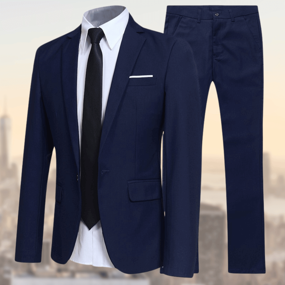 Herren Zweiteiliger Anzug mit Einreihigem Sakko und Geradem Hosenbein-Men Sets-Alpenkind