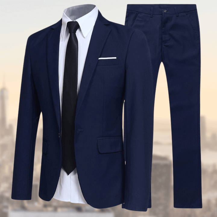 Herren Zweiteiliger Anzug mit Einreihigem Sakko und Geradem Hosenbein-Men Sets-Alpenkind