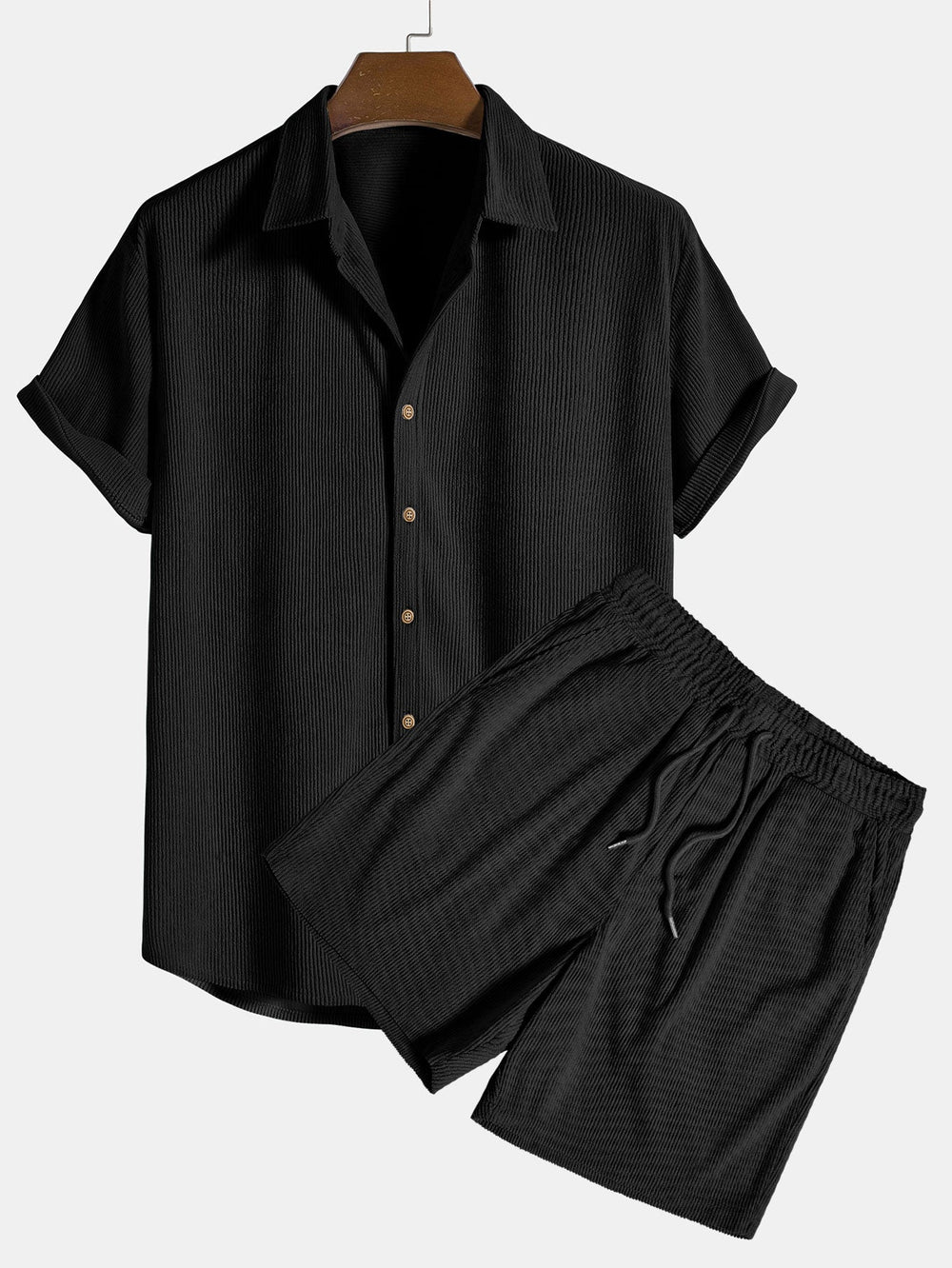 Herren Zweiteiliges Set Kurzarmhemd und kurze Hose-Men Sets-Alpenkind