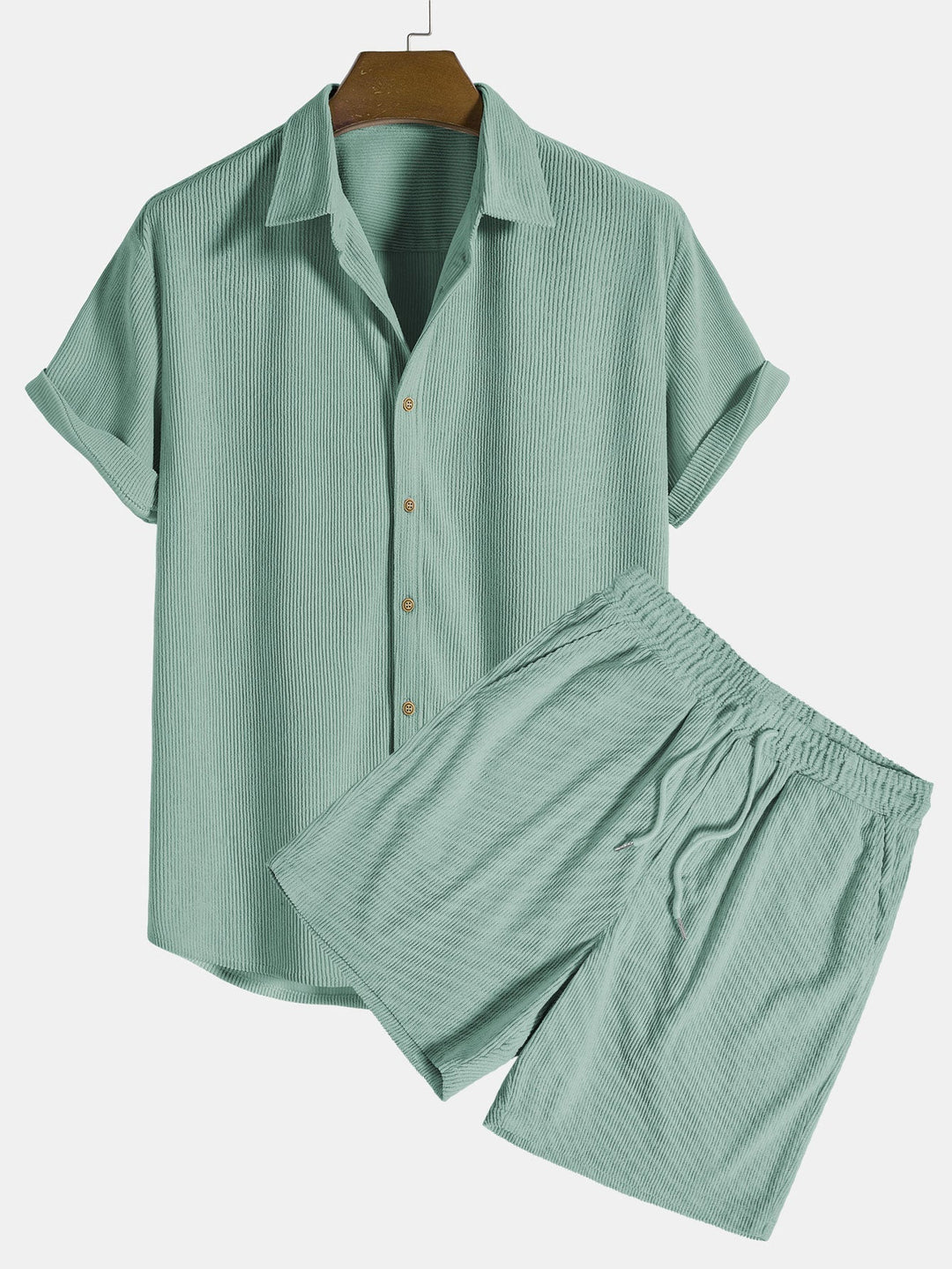 Herren Zweiteiliges Set Kurzarmhemd und kurze Hose-Men Sets-Alpenkind