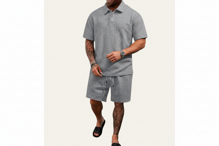 Herren Zweiteiliges Set mit Poloshirt und Shorts-Men Sets-Alpenkind
