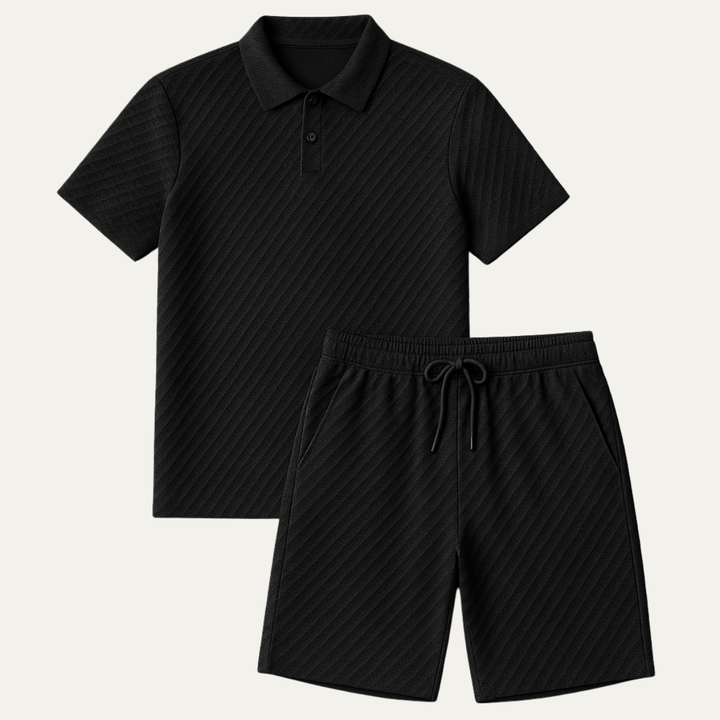 Herren Zweiteiliges Set mit Poloshirt und Shorts-Men Sets-Alpenkind