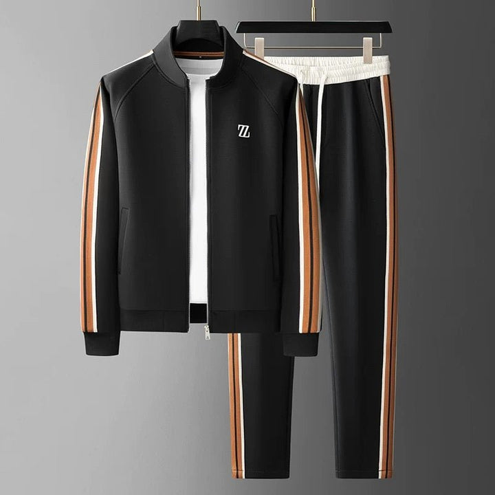 Herren Zweiteiliges Trainingsanzug-Set mit Reißverschlussjacke und Hose mit Elastikbund-Men Sets-Alpenkind