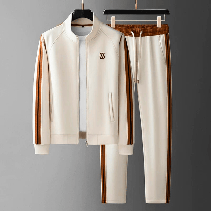Herren Zweiteiliges Trainingsanzug-Set mit Reißverschlussjacke und Hose mit Elastikbund-Men Sets-Alpenkind