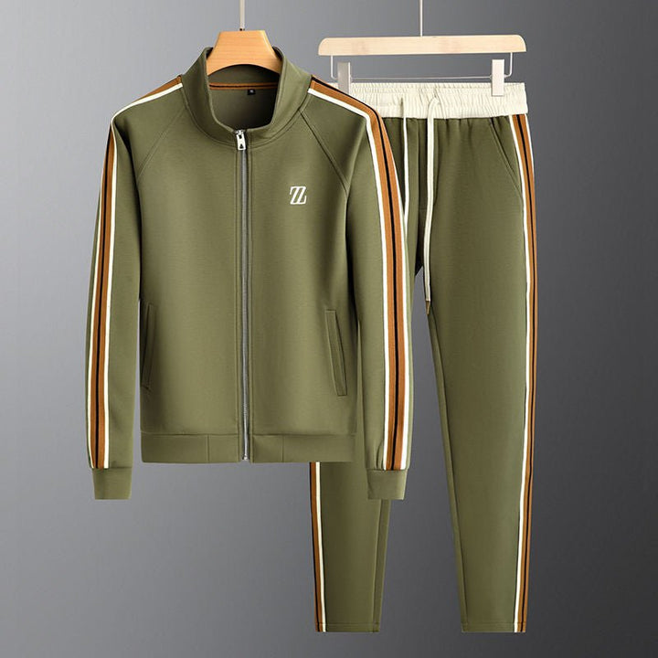 Herren Zweiteiliges Trainingsanzug-Set mit Reißverschlussjacke und Hose mit Elastikbund-Men Sets-Alpenkind