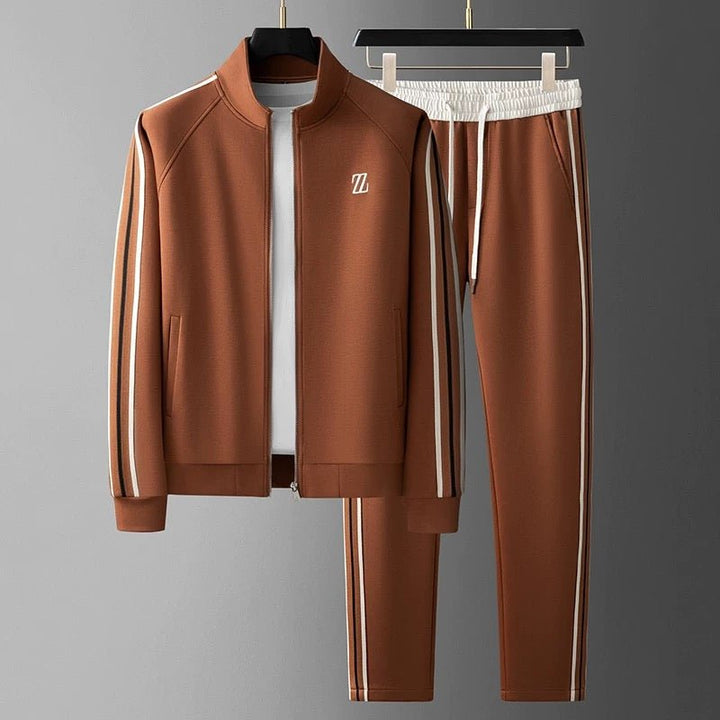 Herren Zweiteiliges Trainingsanzug-Set mit Reißverschlussjacke und Hose mit Elastikbund-Men Sets-Alpenkind