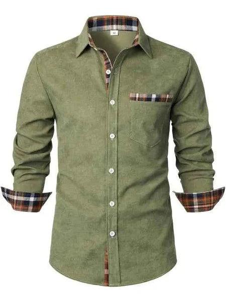 Herrenhemd mit Knopfleiste und langen Ärmeln-Men Shirt-Alpenkind