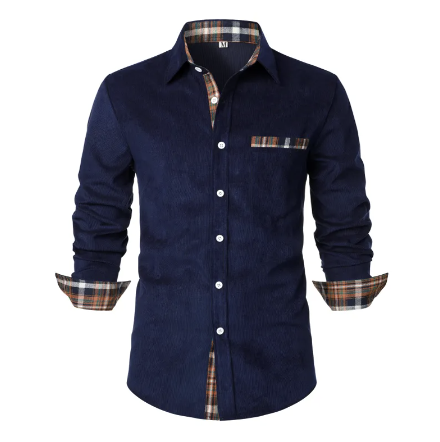 Herrenhemd mit Knopfleiste und langen Ärmeln-Men Shirt-Alpenkind