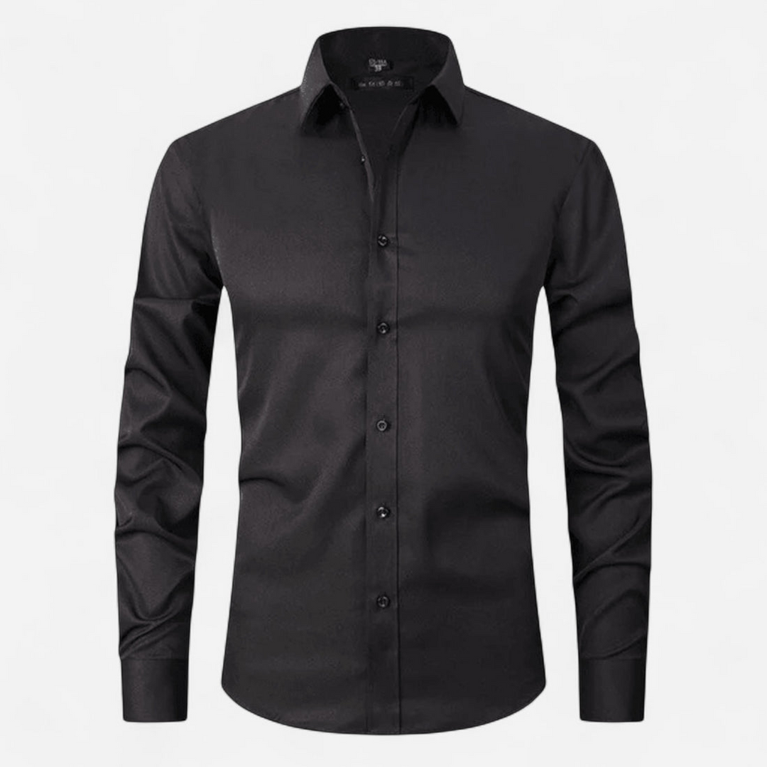 Herrenhemd mit langen Ärmeln, Kragen und durchgehender Knopfleiste-Men Shirt-Alpenkind