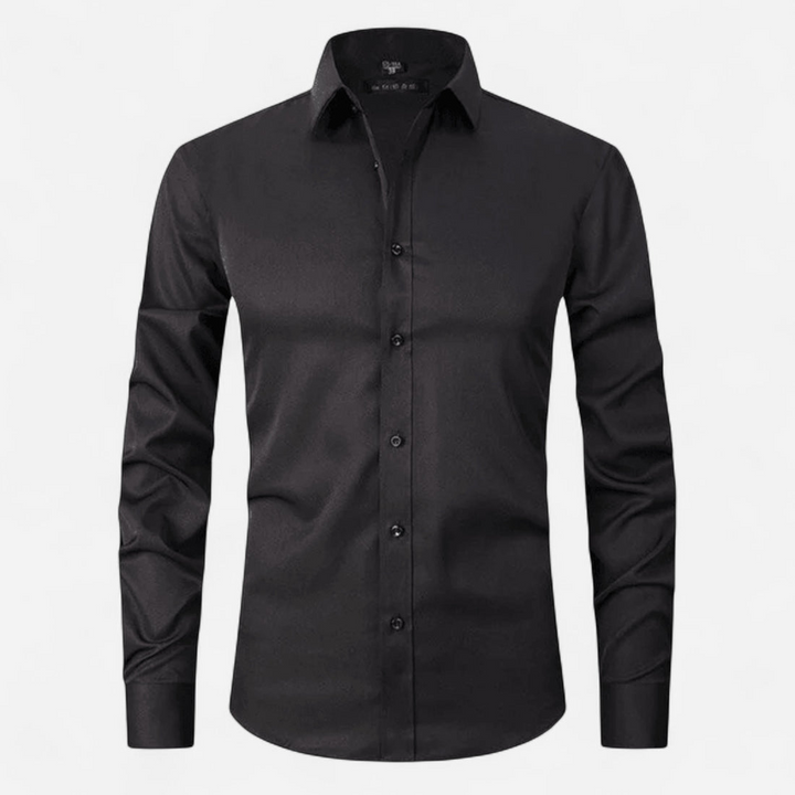 Herrenhemd mit langen Ärmeln, Kragen und durchgehender Knopfleiste-Men Shirt-Alpenkind