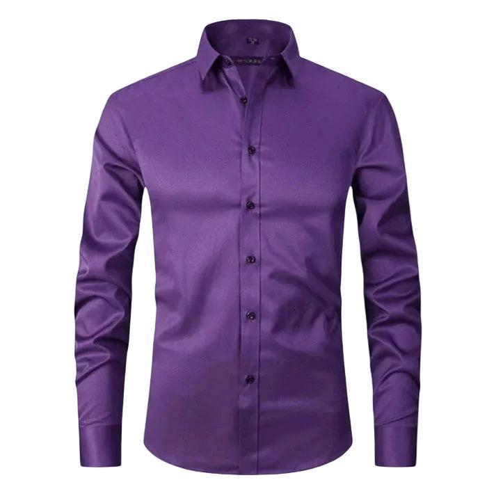 Herrenhemd mit langen Ärmeln, Kragen und durchgehender Knopfleiste-Men Shirt-Alpenkind
