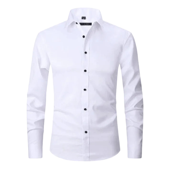 Herrenhemd mit langen Ärmeln, Kragen und durchgehender Knopfleiste-Men Shirt-Alpenkind