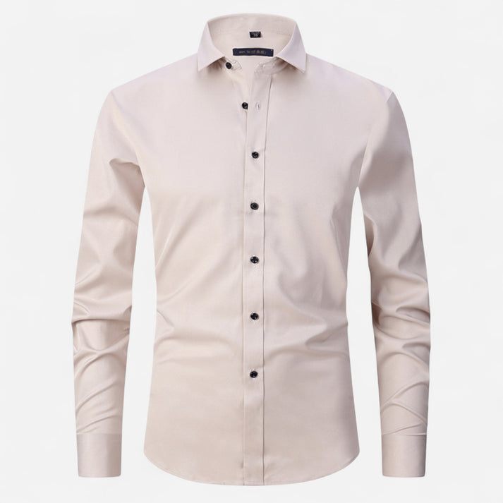 Herrenhemd mit langen Ärmeln, Kragen und durchgehender Knopfleiste-Men Shirt-Alpenkind